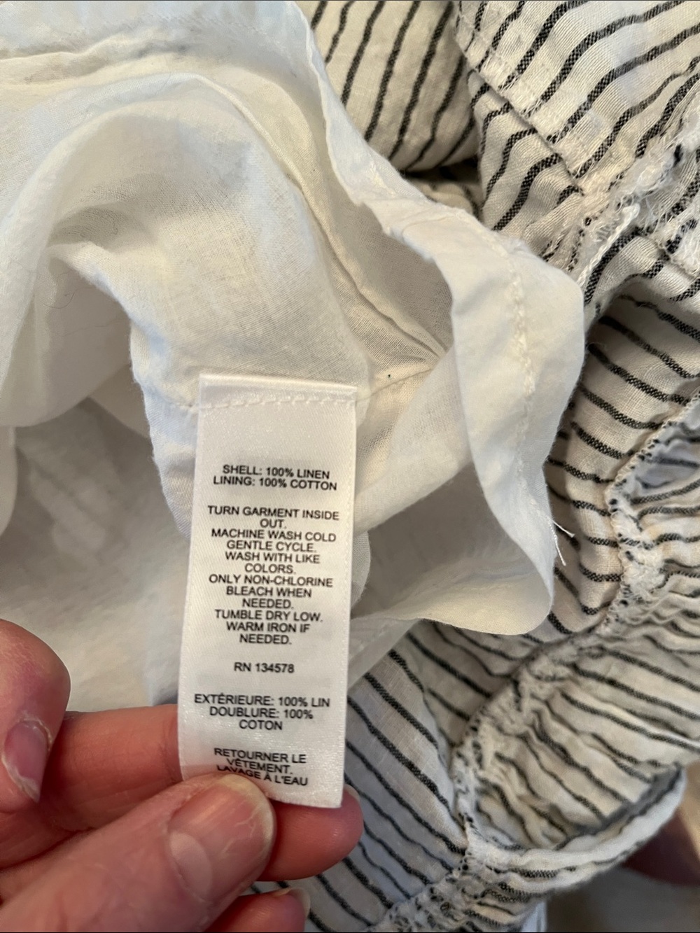 Vineyard Vines Jet Stripe Tiered Linen Dress, size Small - EUC - Picture 4 of 4